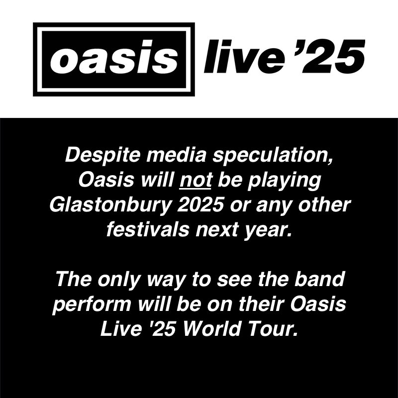 tmdqa's tweet photo. OFICIAL: o Oasis acaba de confirmar que fará uma TURNÊ MUNDIAL em 2025.

Em novo comunicado, a banda também garante que NÃO irá se apresentar no festival de Glastonbury, contrariando especulações, ou em qualquer outro festival.

Eu ouvi show solo no Brasil ano que vem? 👀🇧🇷 https://t.co/piCSbavDW8