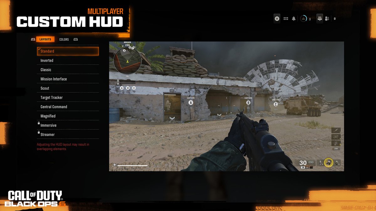 Treyarch's tweet image. You'll be able to experiment with four HUD Presets in the Beta and even more at launch. Find what's right for you with only the information you need on-screen.