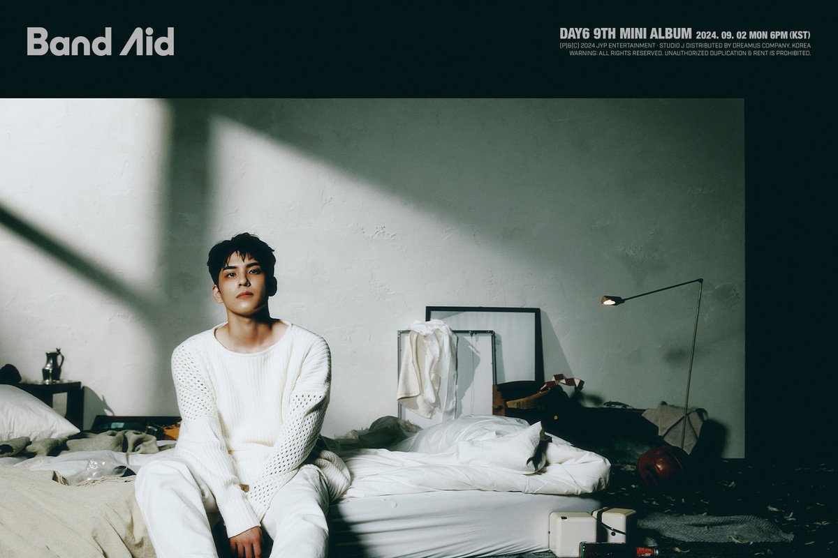 DAY6(데이식스) 9th Mini Album
＜Band Aid＞
Concept Photo

#원필 #WONPIL

2024.09.02 MON 6PM (KST)
TITLE "녹아내려요"

🔗PRE-SAVE &amp; ADD 
DAY6.lnk.to/BandAid

#DAY6 #데이식스
#Band_Aid
#녹아내려요