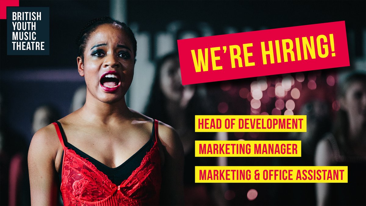 We’re hiring! 

BYMT are looking for a new Head of Development, Marketing Manager and Marketing &amp; Office Assistant in our Leeds office.

To find out more and apply, head to the link below. Deadline: Thursday 5th Sep ⏰ 

britishyouthmusictheatre.org/jobs-bymt

#theatrejobs #leeds #recruitment