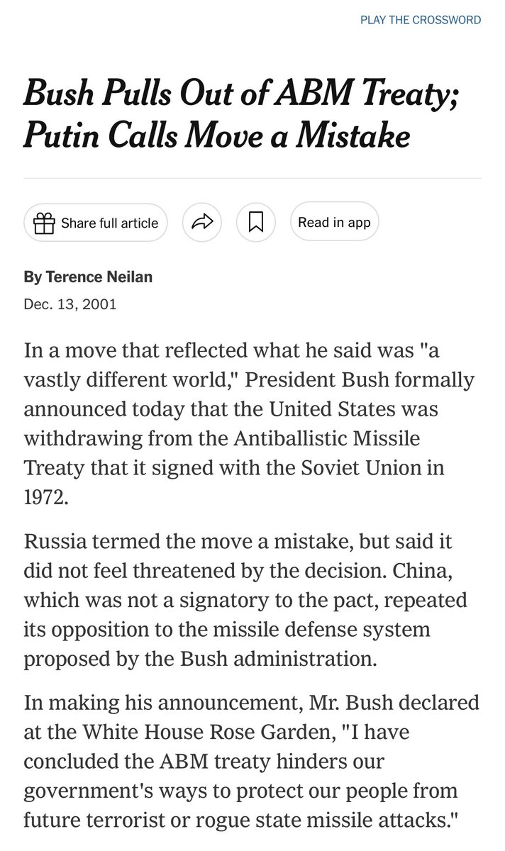 malhdavis's tweet image. September 10, 2001
On the wake of 9/11, Senator Joseph Biden addressed an audience about the Bush Administration’s talks to withdrawal from the Anti-Ballistic Missile Treaty (ABM).
The arms control treaty between the United States and the Soviet Union on the limitation of the…