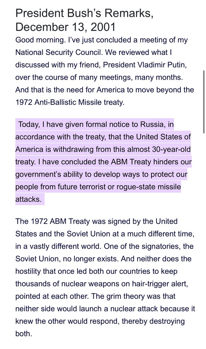 malhdavis's tweet image. September 10, 2001
On the wake of 9/11, Senator Joseph Biden addressed an audience about the Bush Administration’s talks to withdrawal from the Anti-Ballistic Missile Treaty (ABM).
The arms control treaty between the United States and the Soviet Union on the limitation of the…