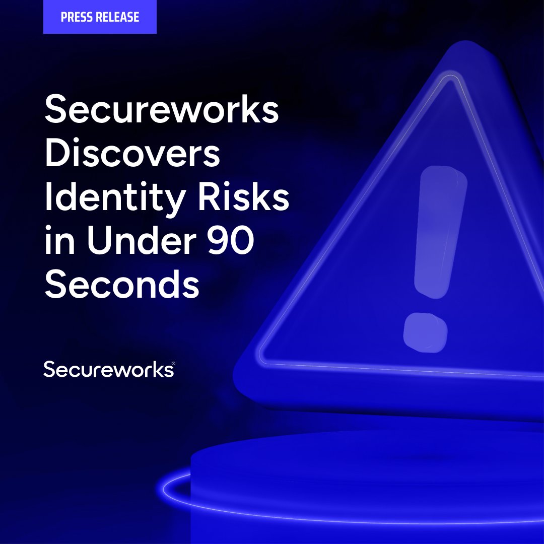 VazquezSCWX's tweet photo. New Taegis IDR solution stops identity-based attacks in real time. Today Secureworks announced a new industry benchmark of 90 seconds to discover identity related risks and misconfigurations, which impacts 95% of organizations. 

Read the press release:  https://t.co/w78VEcrlsK https://t.co/lAw449EqgG