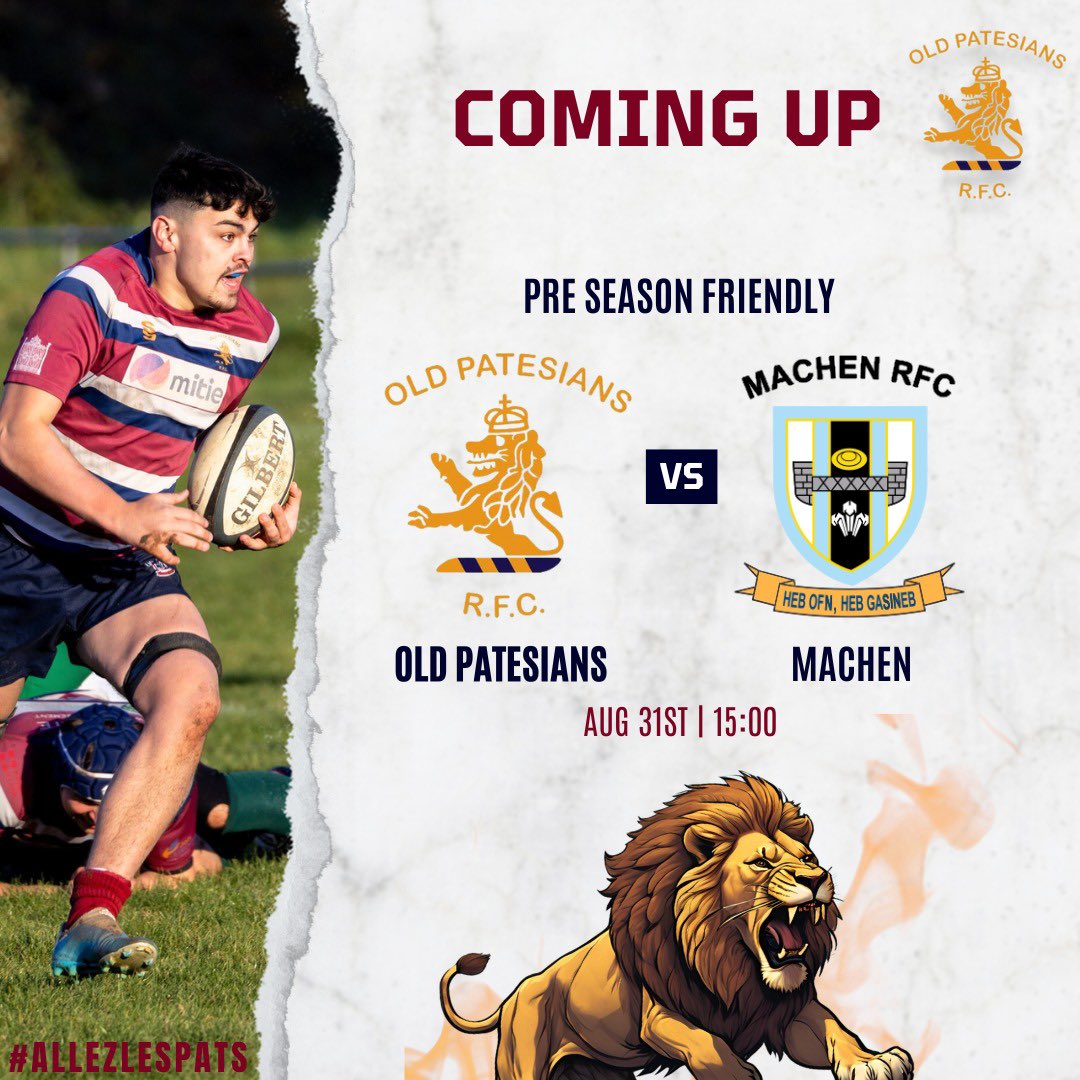 This Saturday concludes our pre-season fixtures as we entertain Welsh side Machen RFC 🤝

After 2 fast and physical outings on the road, the boys are raring to tear into the first home game of the season 💨 

It’s set to be a belter at Everest Road 🏡

#allezlespats 
#glosrugby