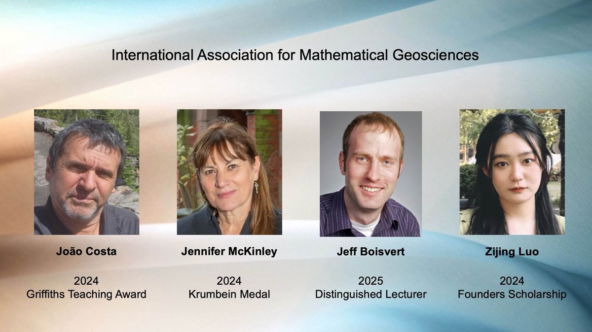 Congrats 🎉 🌹 to <a href="/mckinley_geojen/">Prof Jennifer McKinley</a>  the 2024 Krumbein medalist - the highest honor of <a href="/IAMG_Math_Geo/">IAMG</a>, and all other awardees we cited and celebrated at #IGC2024. #geomathematics #geoinformatics #geostatistics #datascience <a href="/theIUGS/">IUGS</a>