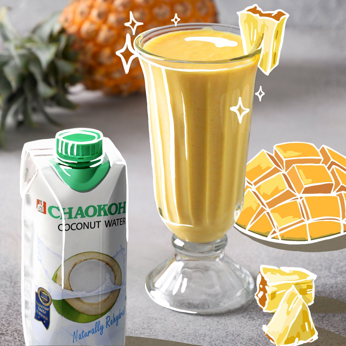 Chaokoh_UK's tweet image. If you’re planning on mixing up some delicious smoothies this summer, make sure to add a splash of our Coconut Water for some extra hydrating goodness! 🥭🥥

#chaokoh #coconutwater #mangosmoothie
