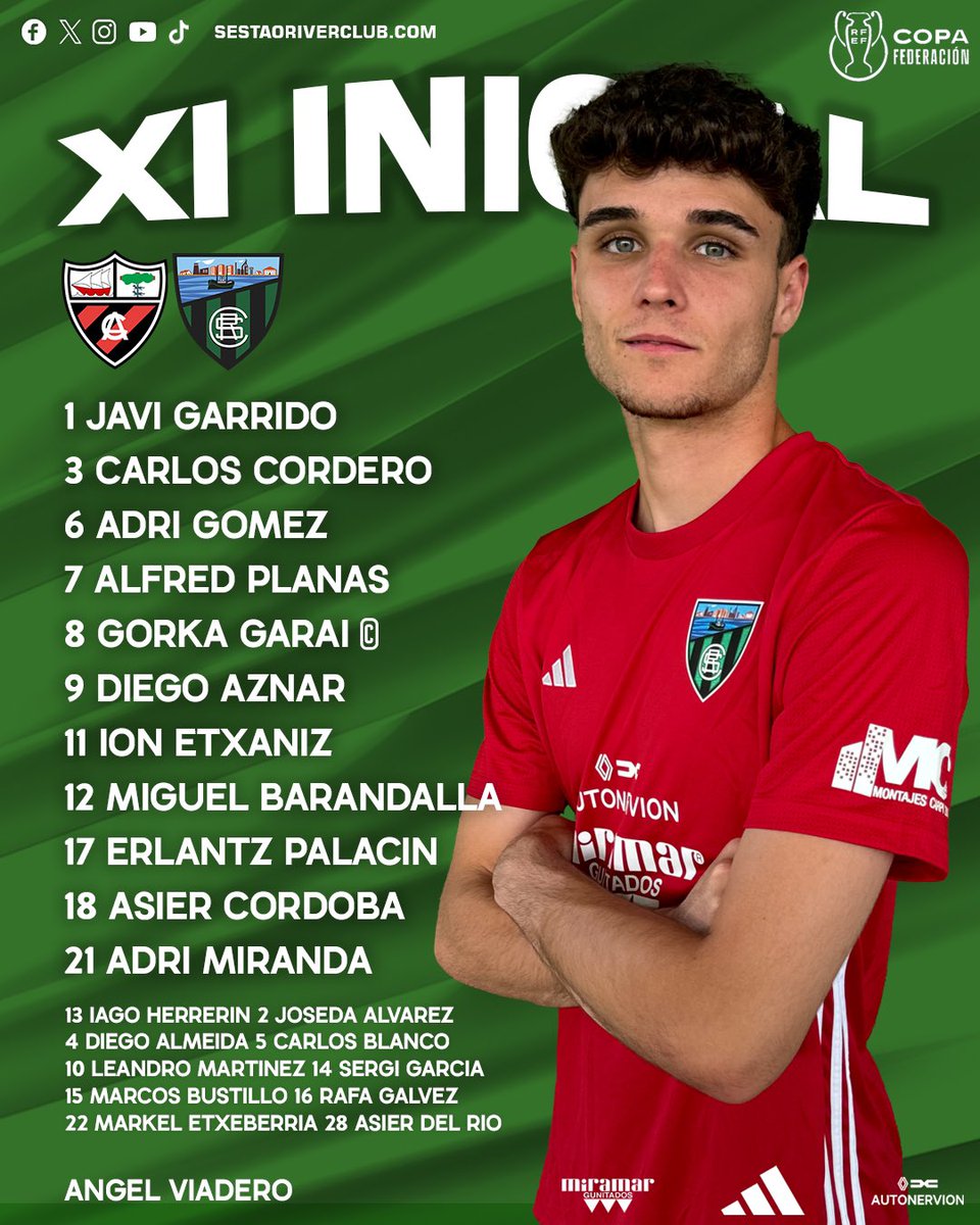 ✅ ¡Nuestro once en Gobela!

#ArenasSestaoRiver | #GoazenRiver