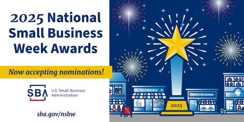 SBA_Virginia's tweet photo. NOW OPEN! Nominations are being accepted for the 2025 National #SmallBusinessWeek  Awards, which recognize the achievements of small businesses and their contributions to  America's economy. The deadline is no later than 4pm ET on December 5. More here:  https://t.co/0ferOuVvm2 https://t.co/4NLK5SPvVK