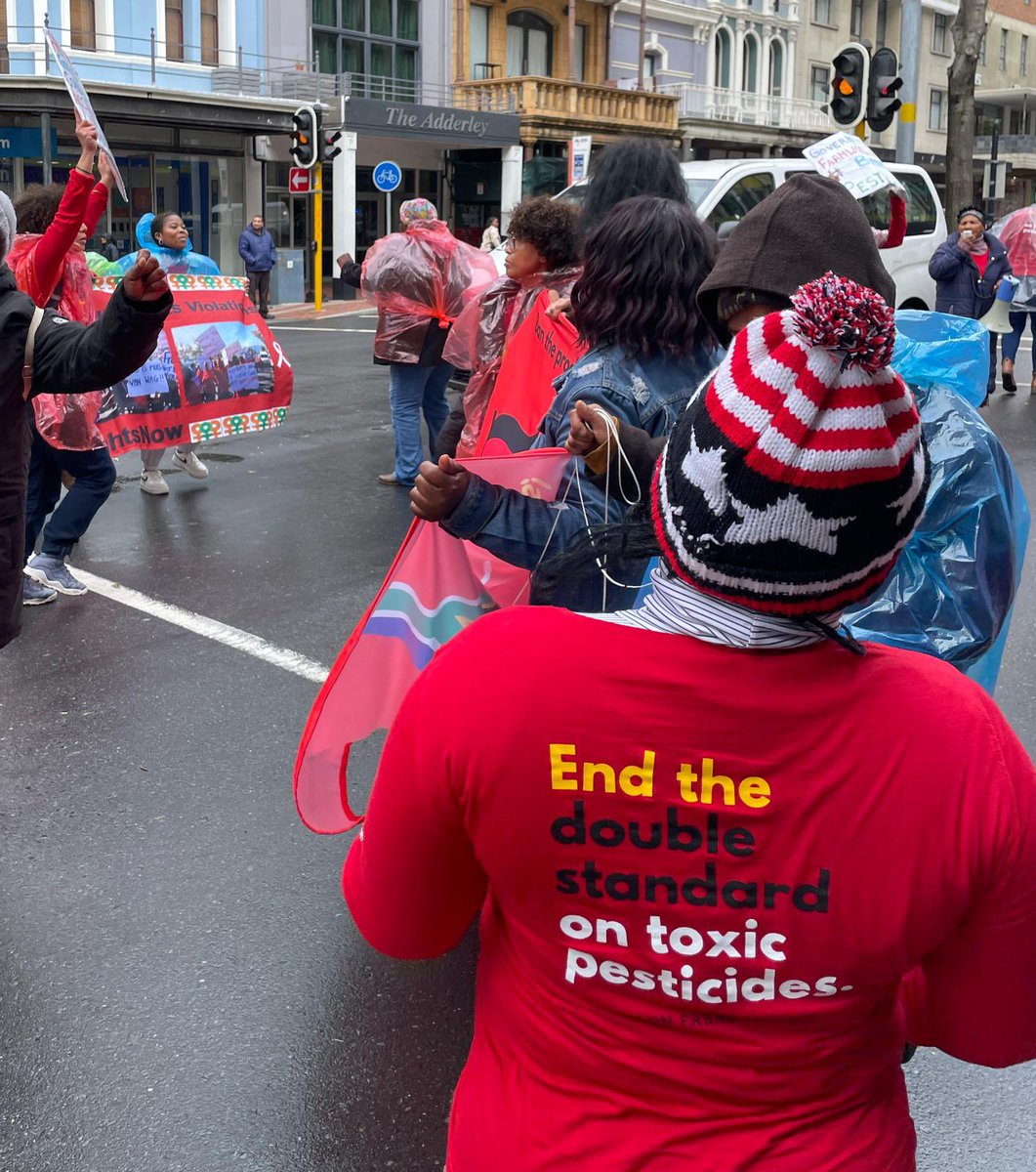 SeeRap's tweet image. 🧵 1/7 Yesterday we marched in Cape Town. And sang. And demanded an end to the double standard that consists of exporting highly hazardous pesticides, which are banned in the EU, to South Africa - as if they were not just as harmful to people here.