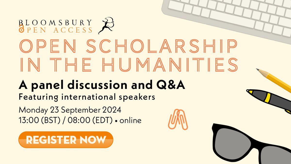 What does open scholarship in the humanities mean in practice? What might the benefits be, and how do we get there?

Join us online for a unique panel event next month, ft. author <a href="/pwlarthur/">Paul Longley Arthur</a> + speakers connected to <a href="/BritishAcademy_/">The British Academy</a> 

Find out more: bit.ly/3Xl6xZT #OA