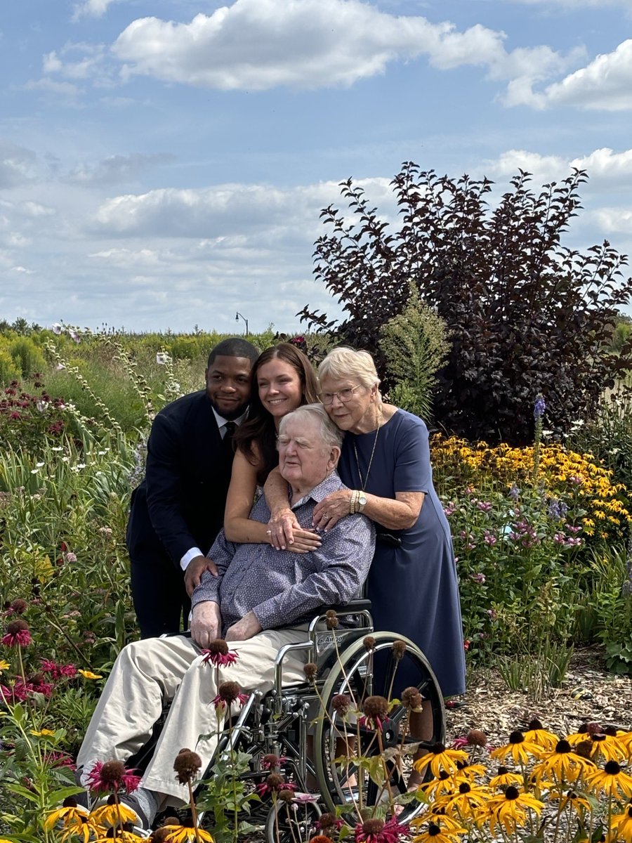 GrovesGmch's tweet photo. A beautiful moment in our Healing Gardens! Mackenzie &amp; Ashton got married on Saturday &amp; came to get photos done with Mackenzie’s grandfather, Gary, who is currently at Groves &amp; couldn’t attend. Congratulations to the newlyweds and thank you for such a special memory!! 🤍👰🏻‍♀���🤵🏾‍♂️🥰 https://t.co/moBL7xb3M7