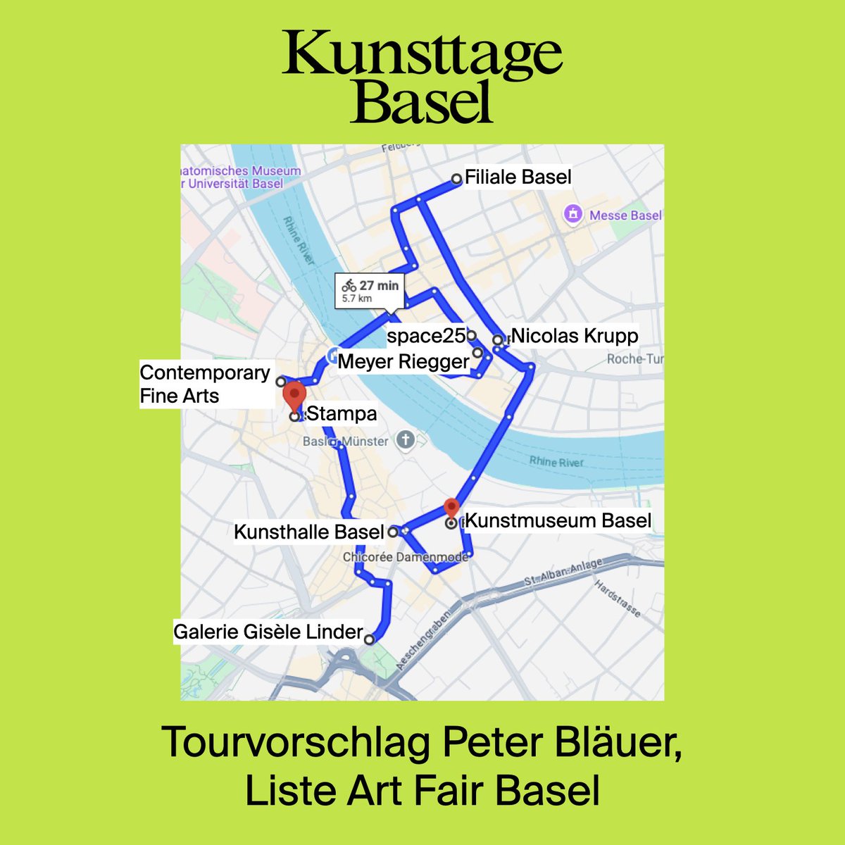 🗺️ Wir haben verschiedene Persönlichkeiten der Region gefragt, welche Orte sie an den Kunsttagen besuchen werden. Der sechte Tourvorschlag kommt vom Nikola Dietrich und der siebte von Peter Bläuer.
👀 Tourvorschläge: kunsttagebasel.ch/journal

#kunsttagebasel #basel #kunsttage