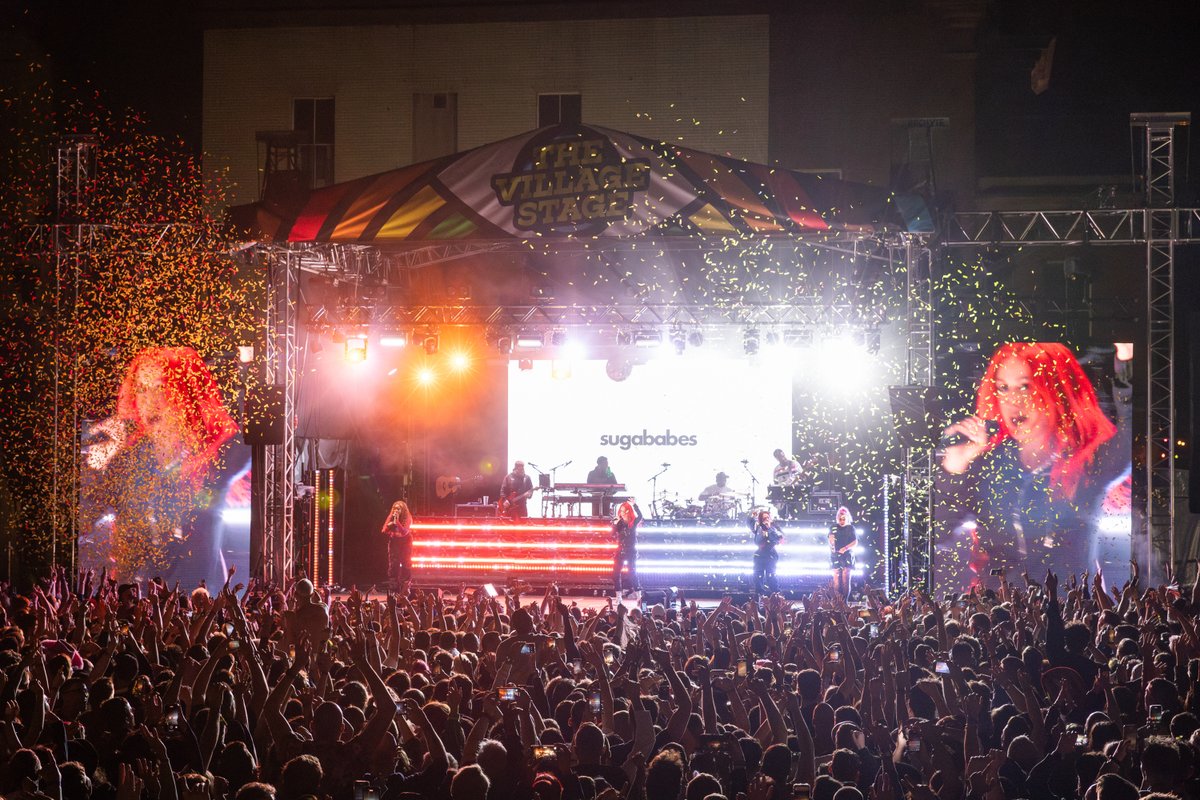 Hugs all round for the <a href="/Sugababes/">Sugababes</a> performing <a href="/ManchesterPride/">Manchester Pride</a> on Sunday evening.