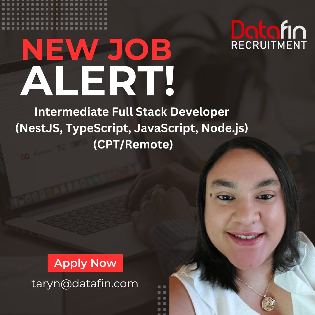 DatafinSA's tweet image. A growing provider of easy-to-use Software, Integrations & APIs seeks an Intermediate Full Stack Developer to join its team and help design, build & maintain robust solutions.
Apply here - datafin.com/job/intermedia…
#intermediatefullstackdeveloper #datafinrecruitment