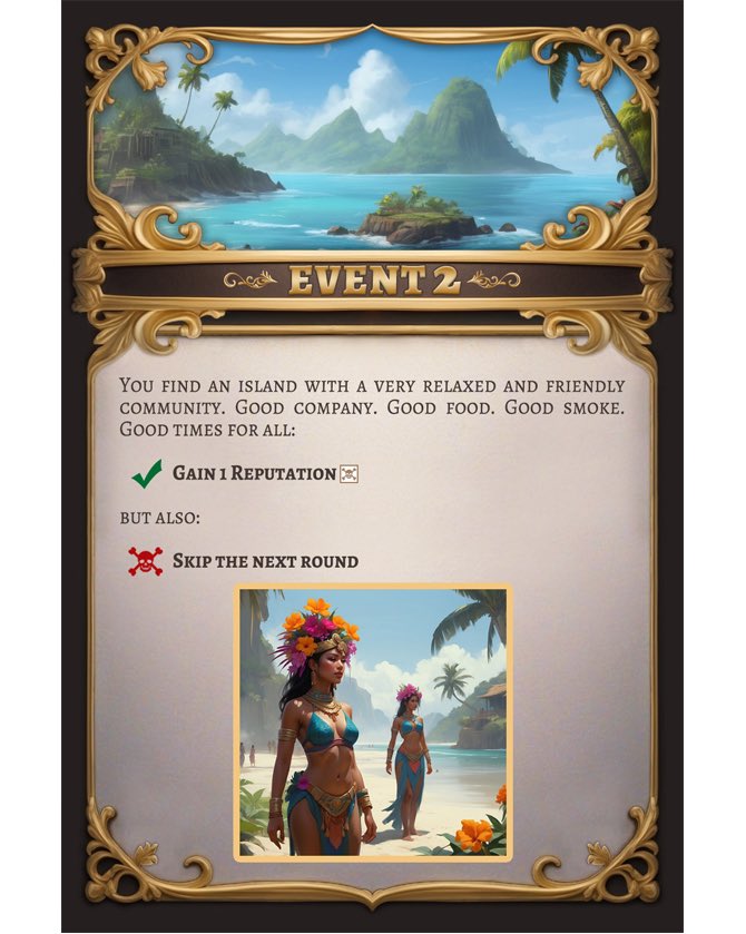 We are proud to announced that Buccaneer Heroes has completely revamped the game's story driven elements by turning them into cards! Gone are the PDFs that read like Word files. Now all events have a fresh new look. #rollandwrite #printandplay #boardgame #pirategames #ttrpg #dnd