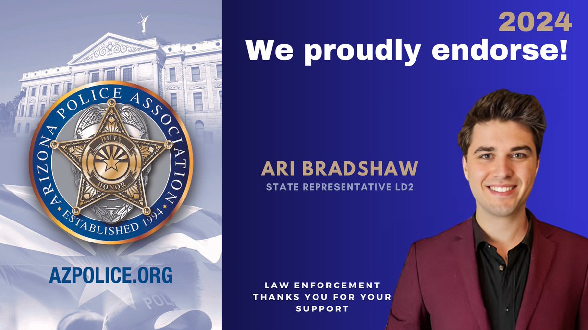 We are   proud to endorse Ari Bradshaw ( @AriBradshawAz ) for State Representative