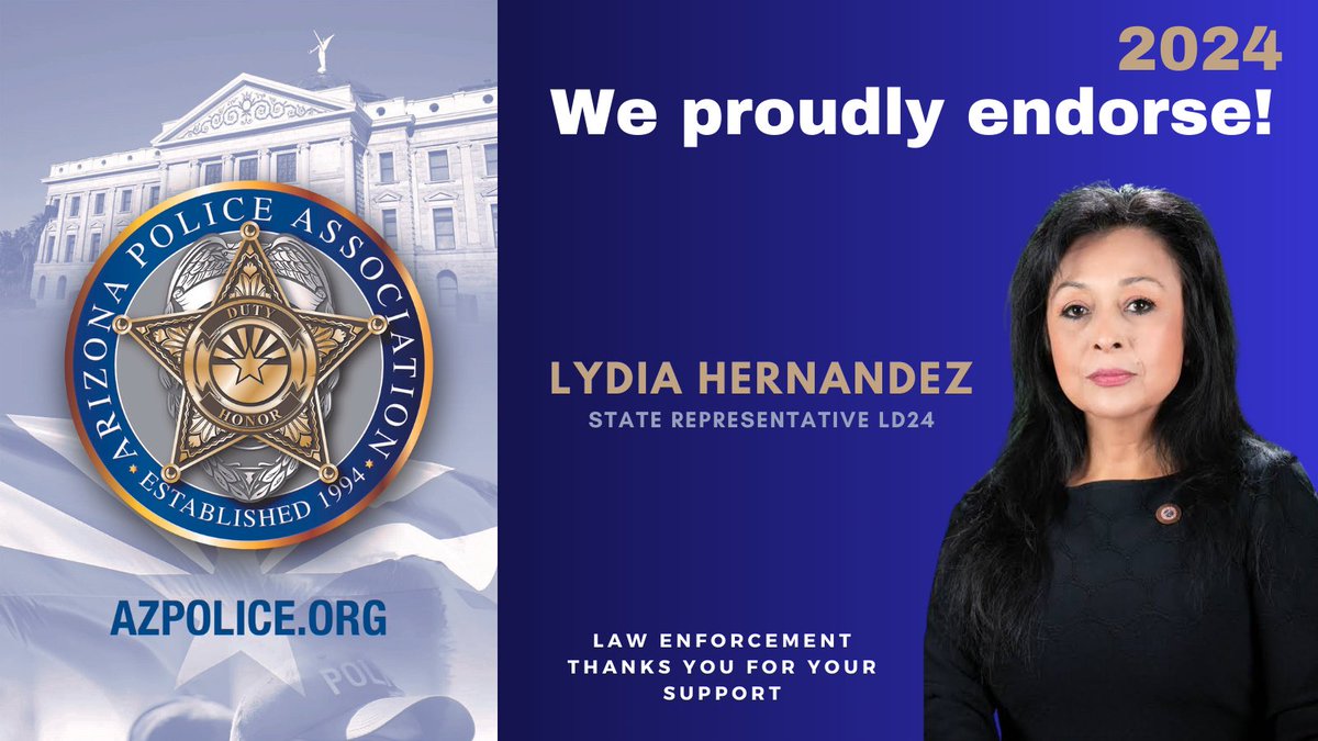 We are   proud to endorse Lydia Hernandez ( @Hernandez4Az ) for State Representative
