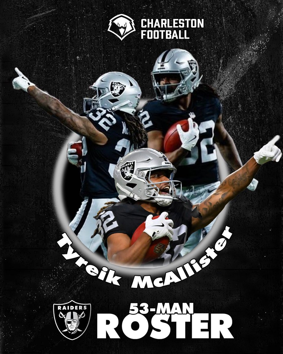 University of Charleston Football (@ucwv_football) on Twitter photo Hey…WE KNOW THAT GUY 😱😱
Tyreik McAllister secured his spot on the Las Vegas Raiders’ 53-Man Roster 💪
#WingsUp #bigfan Hey…WE KNOW THAT GUY 😱😱
Tyreik McAllister secured his spot on the Las Vegas Raiders’ 53-Man Roster 💪
#WingsUp #bigfan