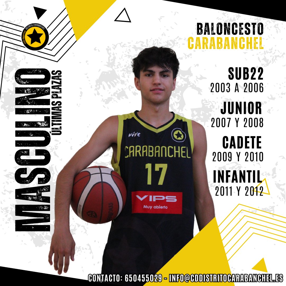 cd_carabanchel's tweet image. ¡ÚLTIMA OPORTUNIDAD!🏀
El balón está apunto de echar a rodar y aún tenemos plazas disponibles en algunos de nuestros equipos de cantera. ¡No te quedes con las ganas!💪🏻
Contacta con nosotros y te haremos llegar toda la información necesaria para que puedas venir a conocernos. 🙌🏻