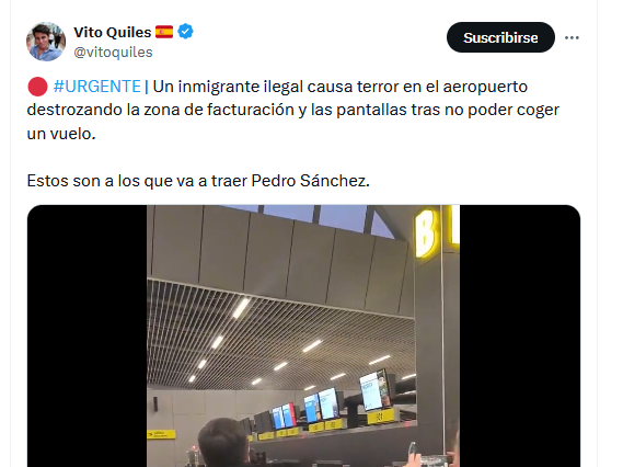 remerikos's tweet photo. LA ÚLTIMA TROLA DE SAQUITO DE MIERDA

No es España. Es Chile

¿Y nadie mete en chirona a este anormal mientras sigue difundiendo bulos y odio?

#URGENTE dice el subnormal. Urgente es que te quiten la acreditación en el Congreso, VITO QUILES https://t.co/bMFmpYCFpa