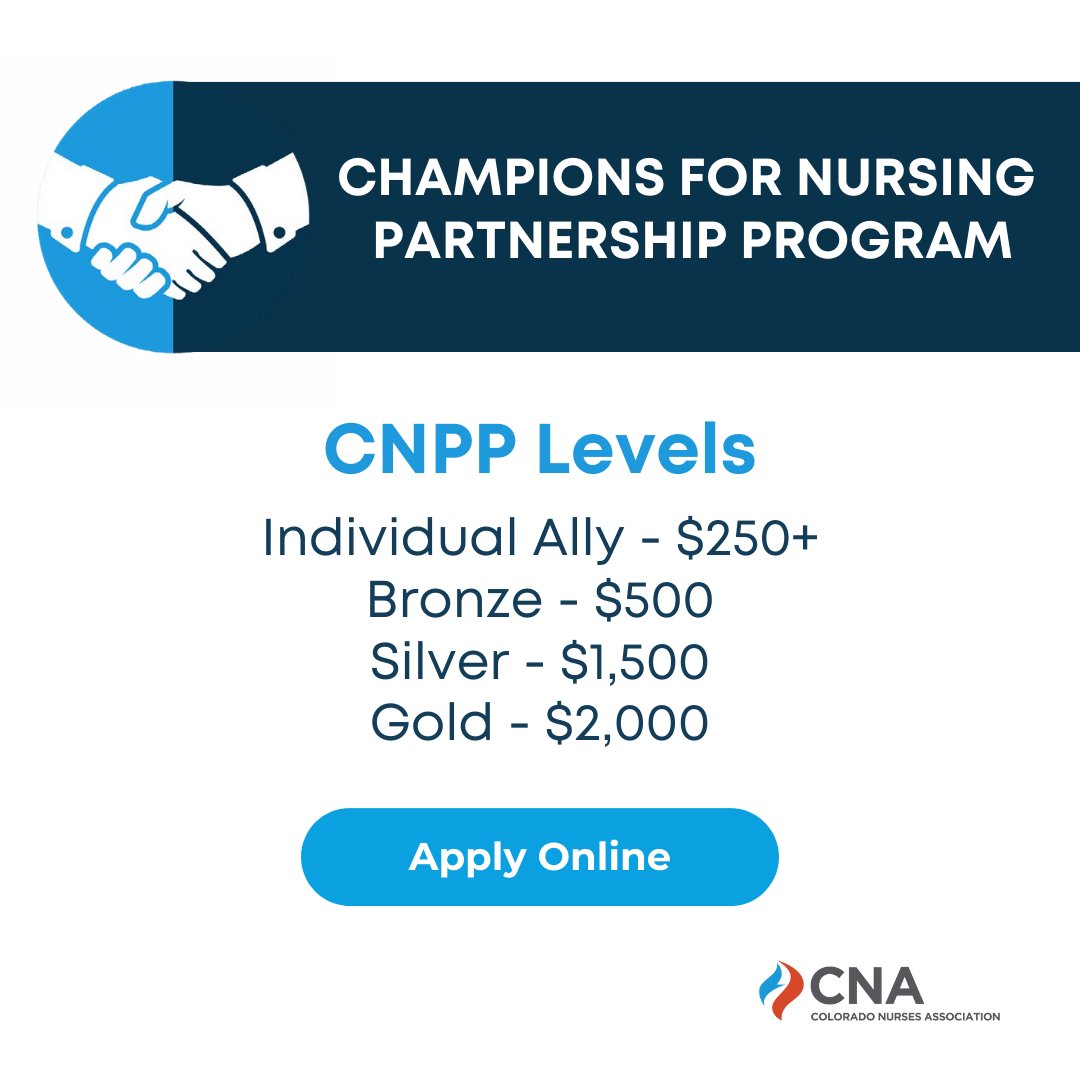 Are you a nursing leader looking to make a difference? The CNA's Champions for Nursing Partnership Program (CNPP) offers a unique opportunity to collaborate with CNA and drive positive change in the nursing profession. 

Learn more about the CNPP: bit.ly/3WfPCGr
