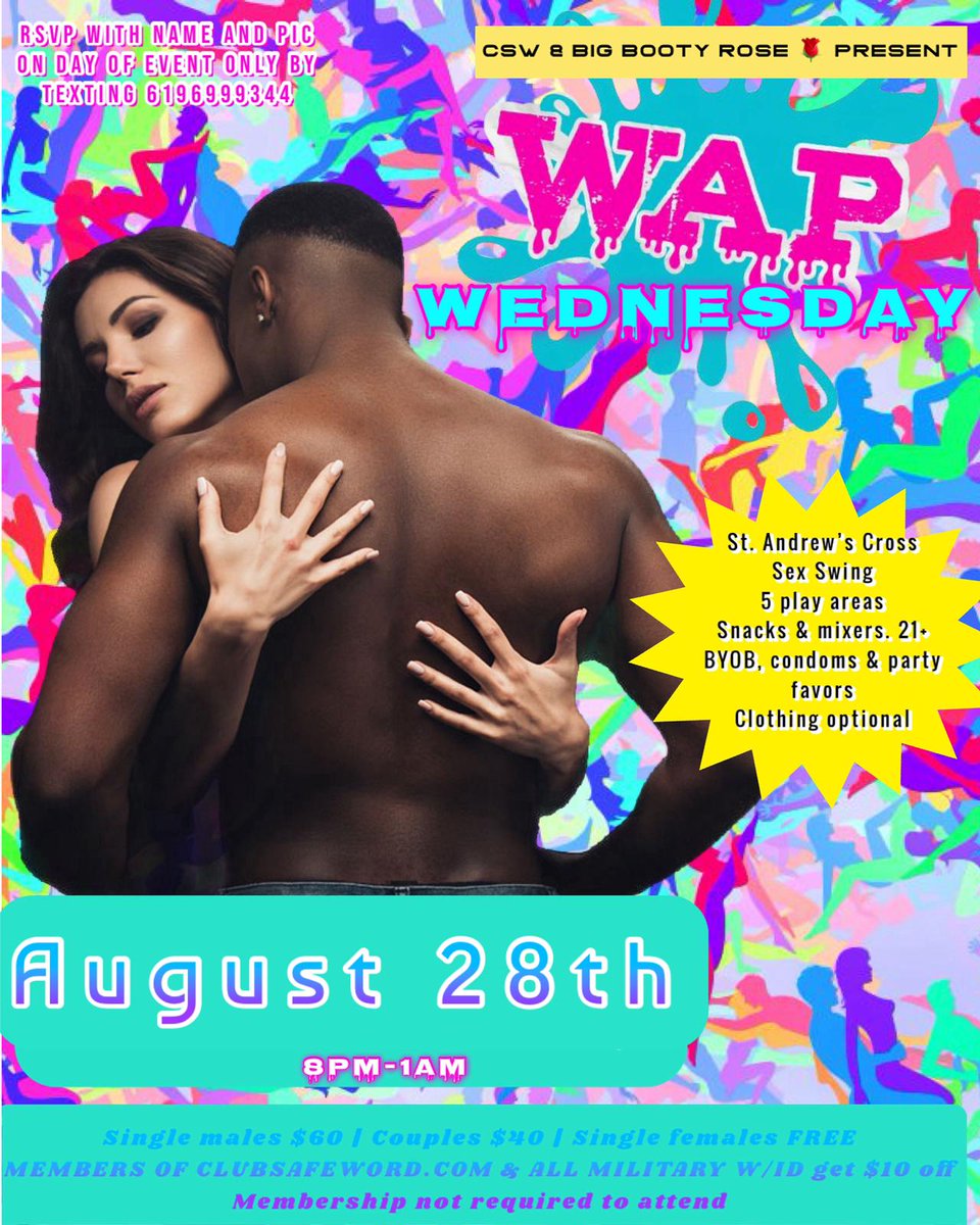 ClubSafeWord's tweet photo. Tonight at CSW! With BigBootyRoseSD!

#clubsafeword #csw #sandiego #adultparty #swingers #swingerparty #adultlifestyle #nonmonogamy #cnm https://t.co/kzQeI9s02j