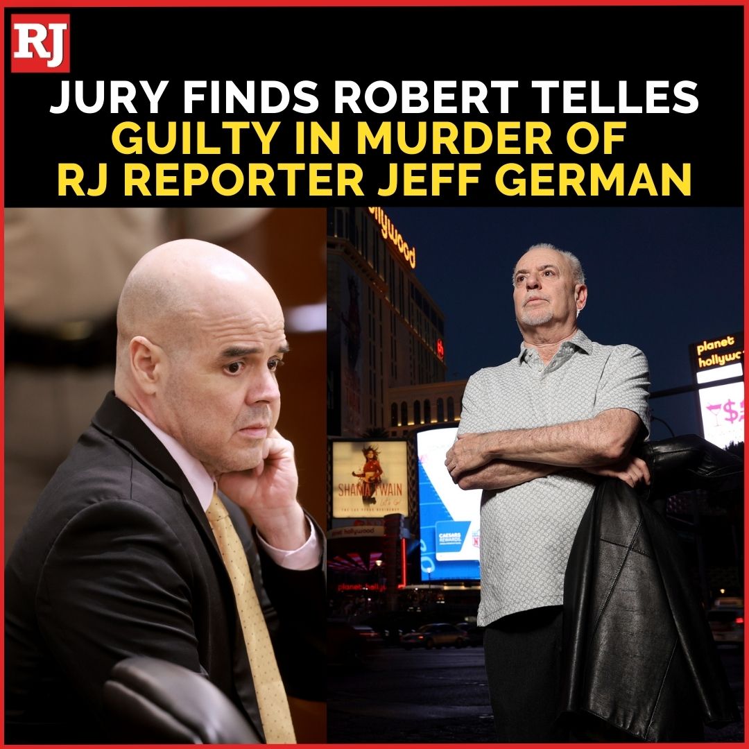 reviewjournal's tweet image. BREAKING: Robert Telles, the former elected Clark County Public Administrator, was found guilty Wednesday of murdering Review-Journal investigative reporter Jeff German.
UPDATES: lvrj.com/post/3148634