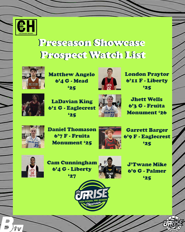 Colorado Hoops (@cohoops5280) on Twitter photo Prospect Watch List for <a href="/Uprise_Hoops/">Uprise Hoops</a> #PreseasonShowcase Part 1
<a href="/_matthewangelo/">Matthew Angelo</a>
<a href="/LondonPraytor/">London Praytor</a>
<a href="/LadavianK/">LaDavian King</a>
<a href="/jhettwells3/">Jhett Wells</a>
<a href="/danielt_513/">Daniel Thomason</a>
<a href="/GarrettBarger2/">Garrett Barger</a>
<a href="/Cam1cunningham/">Cameron Waithe-Cunningham</a>
<a href="/jtwane_mike3/">Jtwane Mike</a> Prospect Watch List for <a href="/Uprise_Hoops/">Uprise Hoops</a> #PreseasonShowcase Part 1
<a href="/_matthewangelo/">Matthew Angelo</a>
<a href="/LondonPraytor/">London Praytor</a>
<a href="/LadavianK/">LaDavian King</a>
<a href="/jhettwells3/">Jhett Wells</a>
<a href="/danielt_513/">Daniel Thomason</a>
<a href="/GarrettBarger2/">Garrett Barger</a>
<a href="/Cam1cunningham/">Cameron Waithe-Cunningham</a>
<a href="/jtwane_mike3/">Jtwane Mike</a>