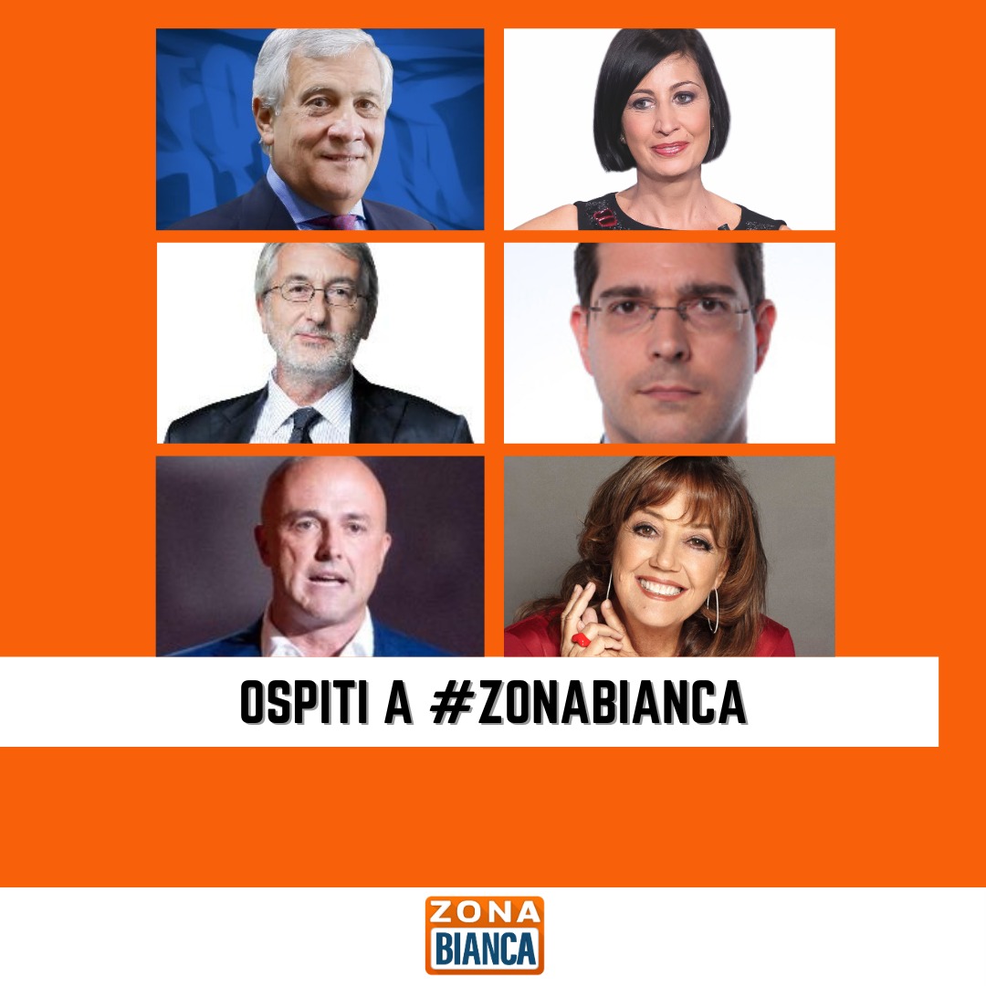 Zona Bianca (@zona_bianca) on Twitter photo Tra i tanti ospiti della puntata di questa sera ci saranno anche <a href="/Antonio_Tajani/">Antonio Tajani</a> <a href="/CandidaMorvillo/">candida morvillo</a> <a href="/Capezzone/">Daniele Capezzone</a> <a href="/GianluigiNuzzi/">Gianluigi Nuzzi</a> <a href="/annamariabdp/">bernardinidepace</a> e Umberto Brindani. Vi aspettiamo alle 21.20 nella #zonabianca di @mediasetrete_4 Tra i tanti ospiti della puntata di questa sera ci saranno anche <a href="/Antonio_Tajani/">Antonio Tajani</a> <a href="/CandidaMorvillo/">candida morvillo</a> <a href="/Capezzone/">Daniele Capezzone</a> <a href="/GianluigiNuzzi/">Gianluigi Nuzzi</a> <a href="/annamariabdp/">bernardinidepace</a> e Umberto Brindani. Vi aspettiamo alle 21.20 nella #zonabianca di @mediasetrete_4