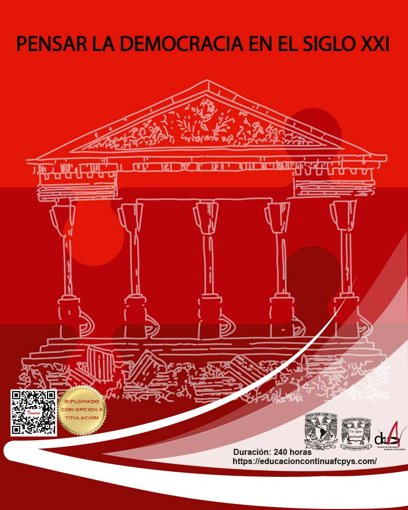 #Diplomado "Pensar la #Democracia en el siglo XXI". Invitamos a las personas con intereses en ciencias políticas, derecho y administración pública para hablar de movimientos sociales y participación ciudadana, democracia inclusiva, gobernanza electoral, gobierno representativo.
