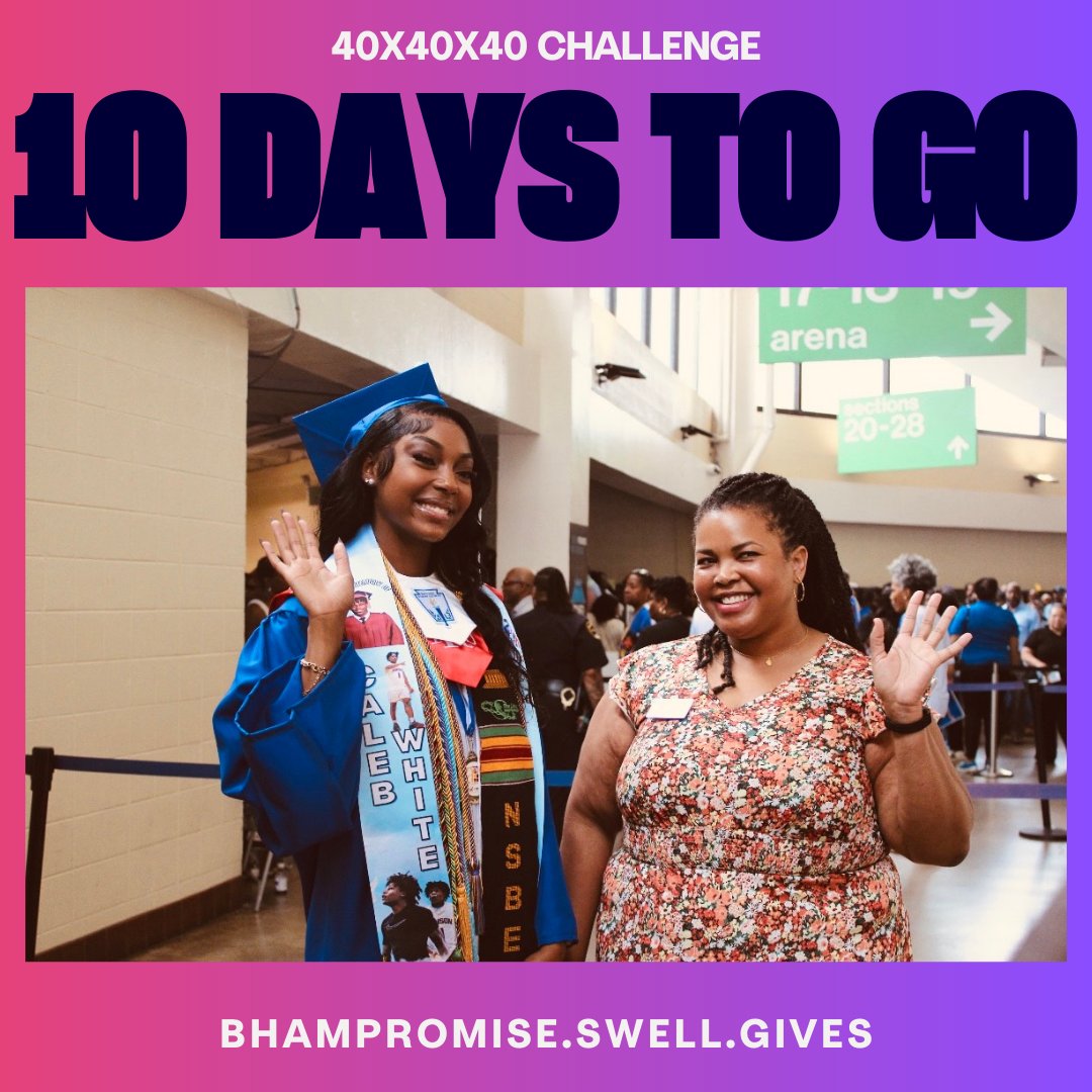 There are 10 days left to get involved in our 40x40x40 challenge! We are asking for 40 new donors to support us in the 40 days leading up to <a href="/_sosamantha/">Samantha Williams</a>'s 40th birthday. Click the link below to give today.
bhampromise.swell.gives