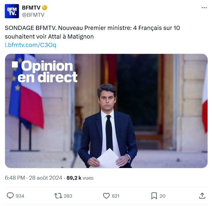 CarineCarion's tweet image. La fabrique de l'opinion.
Quand Lucie Castets (parfaite inconnue) fait 40% dans les sondages vs quand Gabriel Attal fait 40% dans les sondages ⤵️