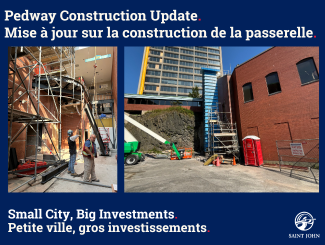 🚧 Pedway Construction Update

Great news! We are excited to announce that the St. Patrick Street pedway construction project is on track and scheduled to open at the end of October!🎉

We appreciate your patience and understanding as we work to improve our city’s infrastructure.