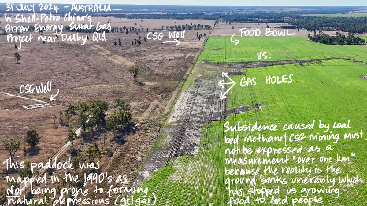 Handily for Arrow Energy owners Shell &amp; Petro China, <a href="/ScottStewartMP/">Scott Stewart MP</a> <a href="/StevenJMiles/">Steven Miles</a> <a href="/QldGov/">Queensland Government</a> which claimed a decade ago that farmers would no worse off from #CSG #mining being imposed on them, have not yet legislated a #CSG #mining #subsidence management &amp; compensation framework…