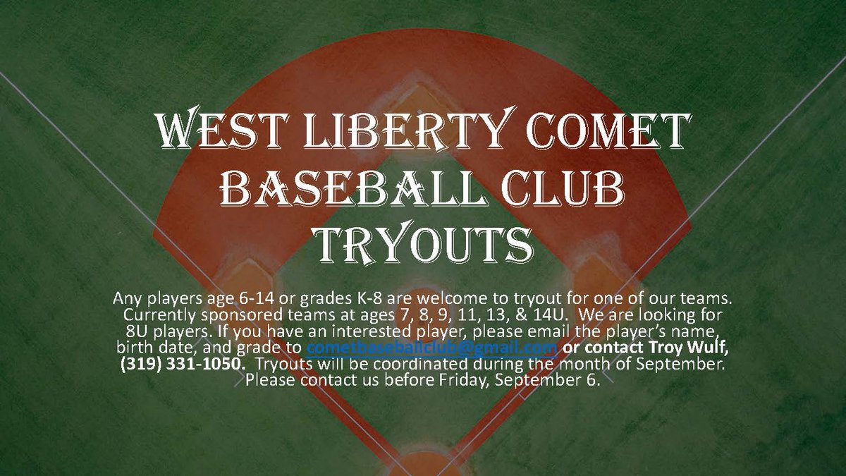 Come be part of the future of baseball at WLHS.