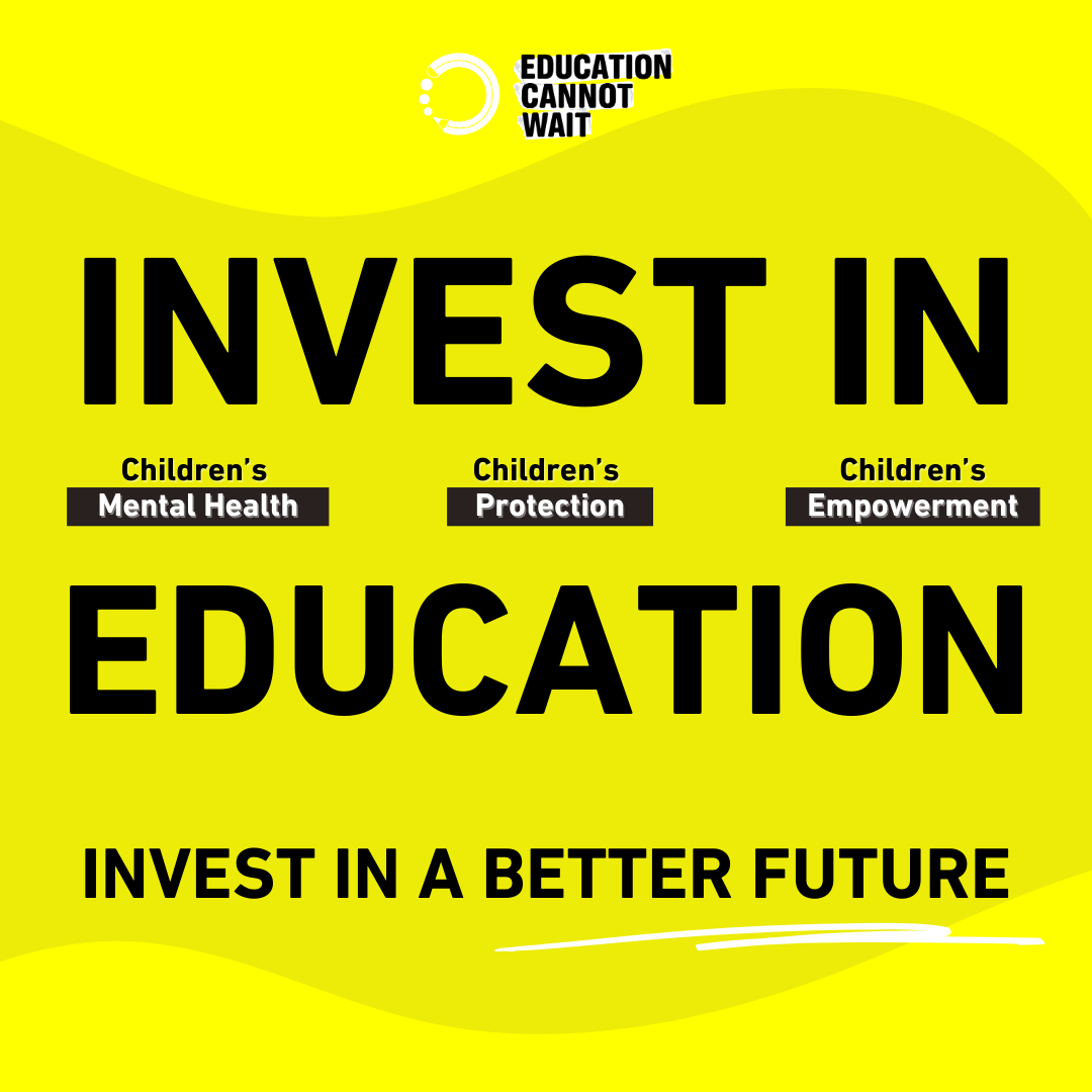 Invest in #education. Invest in a better future.

#ECW urges public+private sector donors to commit substantive funding for crisis-affected children in urgent need of safe, inclusive #QualityEducation.

🧡Let’s #ActNow+#LeaveNoOneBehind!

<a href="/UN/">United Nations</a> #FundEducation #222MillionDreams✨📚