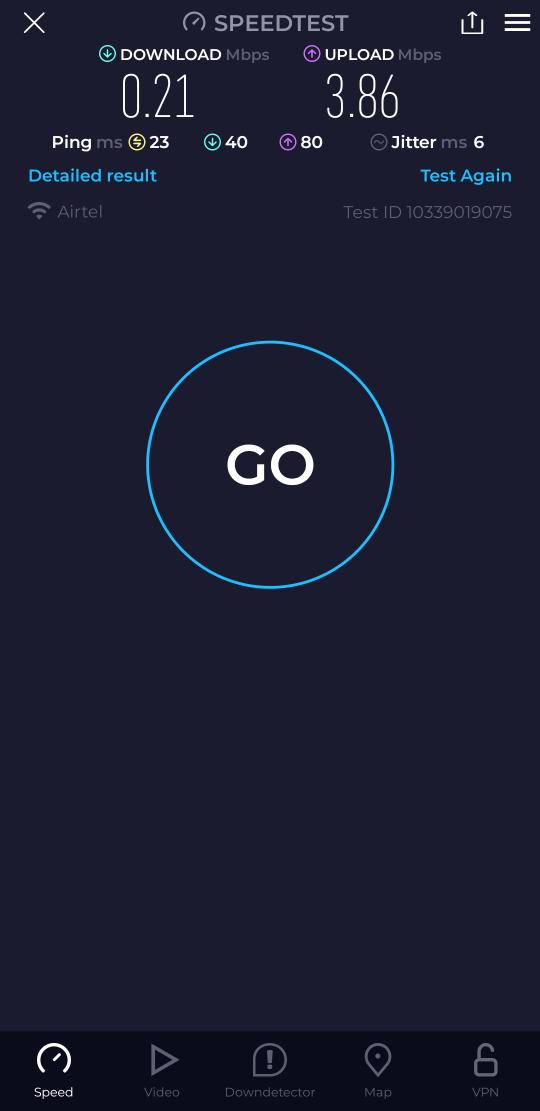 Sules05's tweet photo. @Airtel_Ug  Why would I really buy my 45GB and get such speeds really airtel why this poor service yet your competitor is getting 60mbps in the same location in Wobulenzi  #airteldobetter https://t.co/KIGVsmY1KP