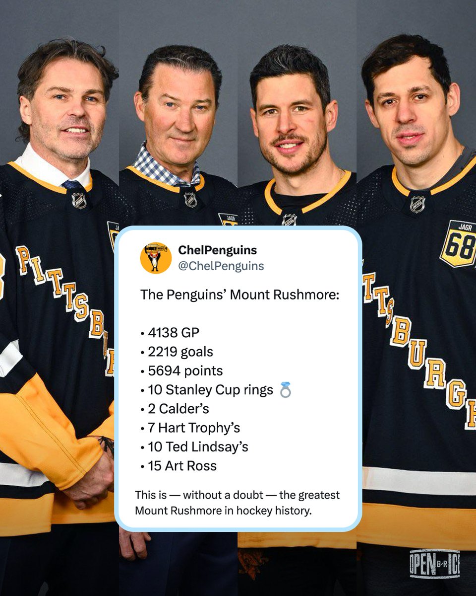 BR_OpenIce's tweet image. Is the Penguins' Mount Rushmore the greatest in hockey? 🐧
(via @ChelPenguins)