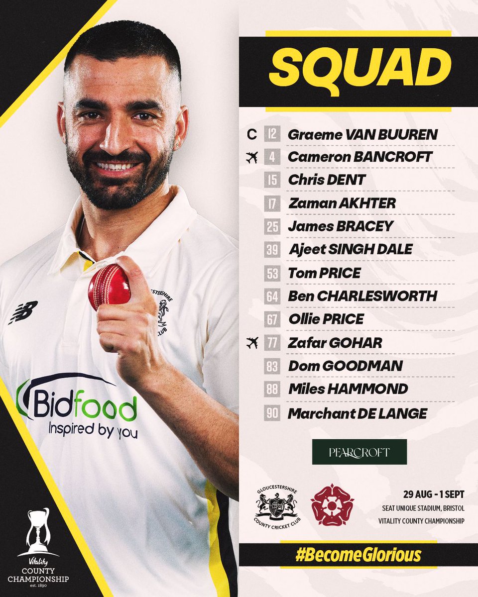 Gloucestershire Cricket π (@gloscricket) on Twitter photo ππ π π¨ ππ ππ’π§ ππ¨π¦π¨π«π«π¨π° π
Mark Alleyne selects a 13-player squad for the visit of Northants in <a href="/CountyChamp/">Rothesay County Championship</a> π
Tom Price and Zafar Gohar feature for the first time since recovering from long-term injuries πͺ
#BecomeGlorious ππ π π¨ ππ ππ’π§ ππ¨π¦π¨π«π«π¨π° π
Mark Alleyne selects a 13-player squad for the visit of Northants in <a href="/CountyChamp/">Rothesay County Championship</a> π
Tom Price and Zafar Gohar feature for the first time since recovering from long-term injuries πͺ
#BecomeGlorious