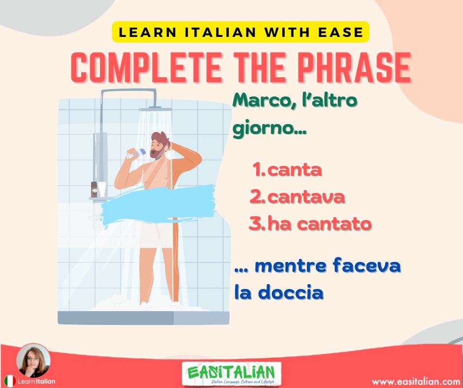 easitalian's tweet image. Can you guess the correct tense of the verb
in this sentence? 🤔 Drop your answer in the
comments below and let&apos;s see who gets it right! 👇
#ItalianLearning #SpeakItalian #Italianlanguage
#italianlessons #Italiano #italiano #languages
#ItalianVocabulary #learningitalianlanguage