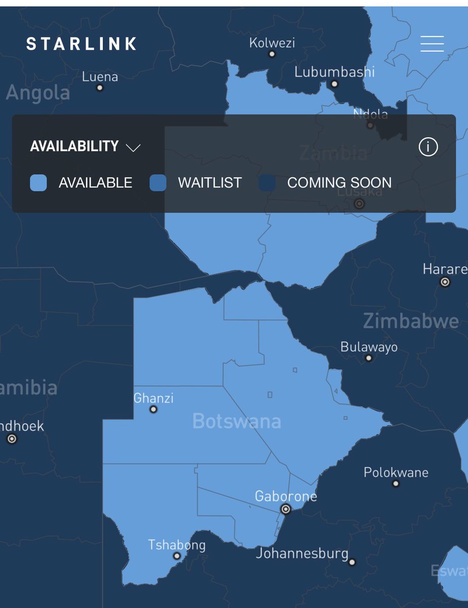 Botswana's tweet image. Starlink now available in Botswana.