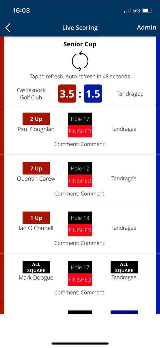 Great win for Senior Cup team, Semi Final 7am tomorrow morning in Carlow GC, please make the effort to support the lads if you can, it makes a huge difference to them ⛳️ 💪