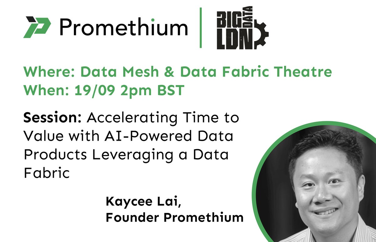 Promethium, Inc. (@promethiumi) on Twitter photo Join us <a href="/BigDataLDN/">BigData LDN Meetup</a>! 🇬🇧
Kaycee Lai, Founder of Promethium, will discuss how a data fabric can accelerate AI integration, enhance data security, and boost decision-making.
Register now for free: registration.iceni-es.com/big-data-ldn/r…
#bigdata #DataProducts <a href="/PromethiumI/">Promethium, Inc.</a> <a href="/mrdedupe/">Kaycee Lai</a> #datafabric Join us <a href="/BigDataLDN/">BigData LDN Meetup</a>! 🇬🇧
Kaycee Lai, Founder of Promethium, will discuss how a data fabric can accelerate AI integration, enhance data security, and boost decision-making.
Register now for free: registration.iceni-es.com/big-data-ldn/r…
#bigdata #DataProducts <a href="/PromethiumI/">Promethium, Inc.</a> <a href="/mrdedupe/">Kaycee Lai</a> #datafabric
