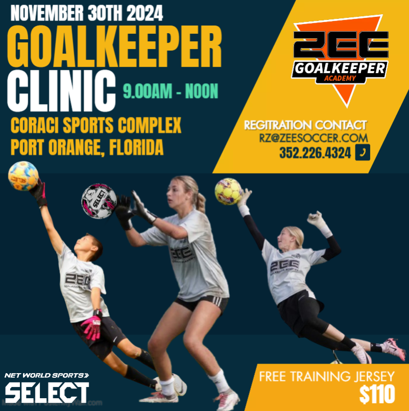 CoachRickZee's tweet photo. Mark the date NOVEMBER 30th
Goalkeepers ages 10 through 18 that have at least 1 year of competitive travel club experience.
To register please contact:
Call/text (386).846.5915 or (352) 226-4324
Email: kc@zeesoccer.com
#goalkeepercamps #goalkeeperclinic #goalkeepertraining https://t.co/PdIr3MoJZN