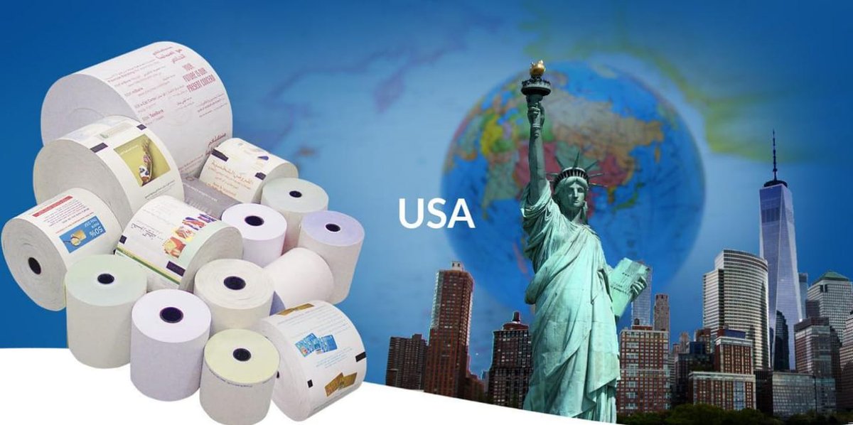 TopRollPaper's tweet photo. Welcome to the United States of America! At TOP ROLL PAPER LLC,
 we specialize in providing a variety of thermal roll products manufactured in our Malaysian factories, distributing them throughout all states in the US and to neighboring countries.
#toprollpaper #thermalpaper #pos https://t.co/9f3s66n9iw