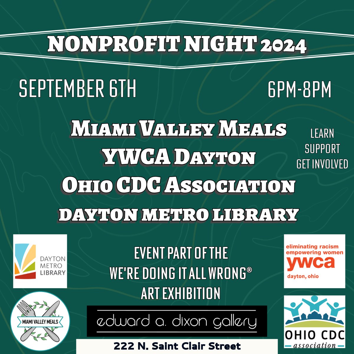 eadgallery's tweet photo. The YWCA Dayton is the latest organization to be added to the evening's presenters, and CEO and President, Terra Fox Williams will be speaking about the YWCA's mission. #dayton #art https://t.co/hDQnS69axM