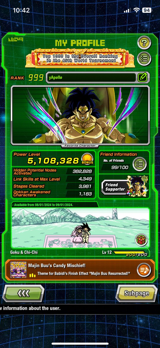Apollohmm's tweet photo. done with my part 1 summons

TUR version of Broly was worth the hunt for the profile page ✌🏻 

#DokkanBattle https://t.co/8V9lqLaKz3