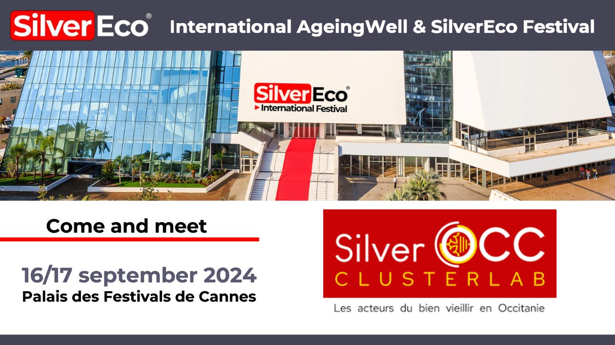 #ClusterlabSilverOccitanie federates players in the #Occitanie / #PyrénéesMéditerranée region wishing to contribute to the development of the #silvereconomy by integrating users and their needs.

Request your B2B pass: silvereco.org/festival/fr/co…
See you on September 16 and 17, 2024!