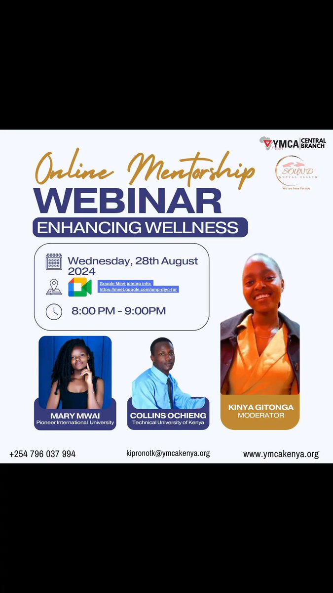 *Add it to your calendar*
Share share share

We shall be hosting our mental health conversations every first Monday of the month as well as bi weekly on Wednesday 
This series will be Wellness Wednesday 💯
 link: meet.google.com/amp-djyc-fpr
Join us