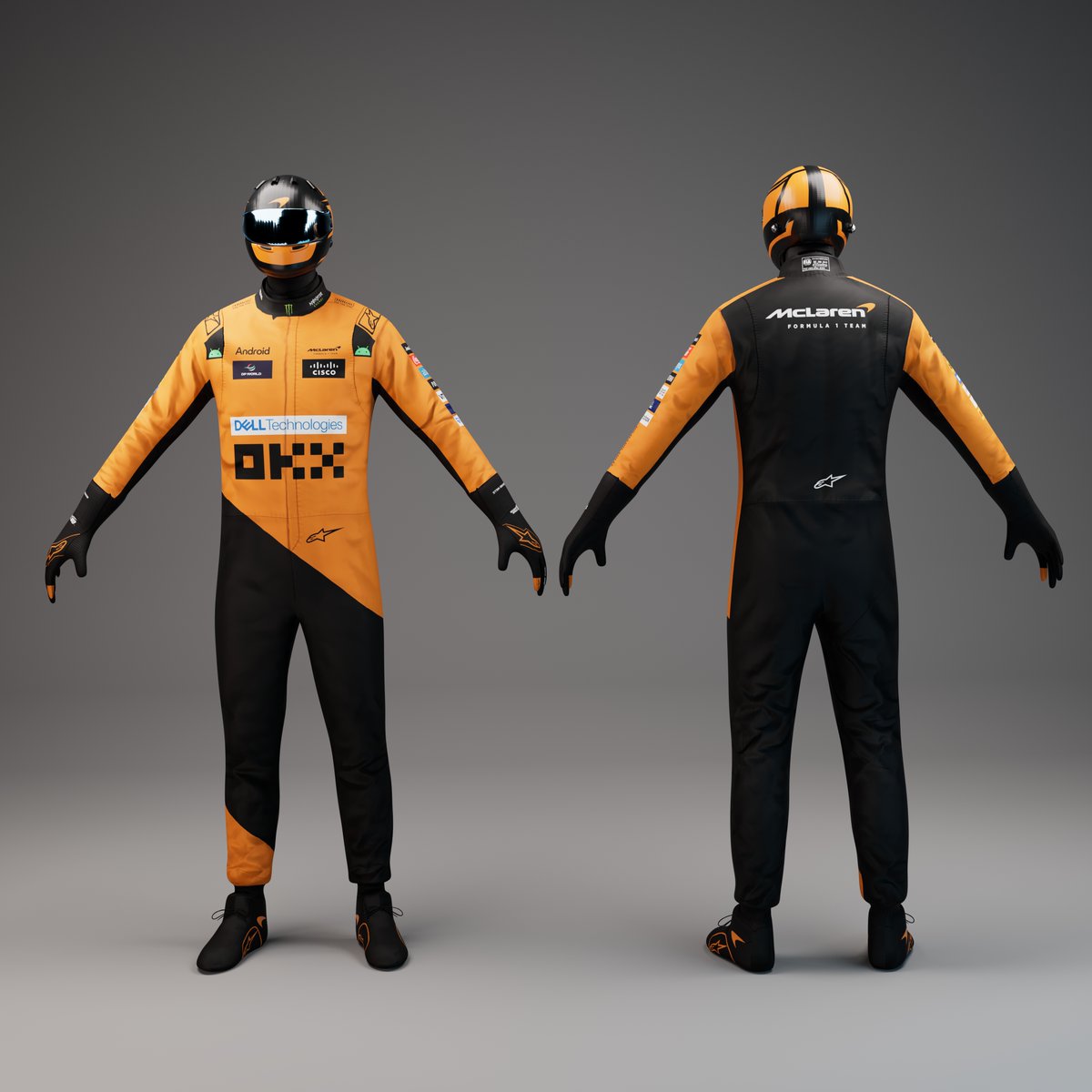 RJUsher_'s tweet photo. Summer project! Fully pipelined character and detail study of the McLaren 2024 race suit

https://t.co/esU9xSjO5i

#3DArt #3DCharacterArt #3DCharacter #digitalart #gameart #F1 #Formula1 #McLaren #mclaren
#mclaren2024 https://t.co/AFB6zztNIF